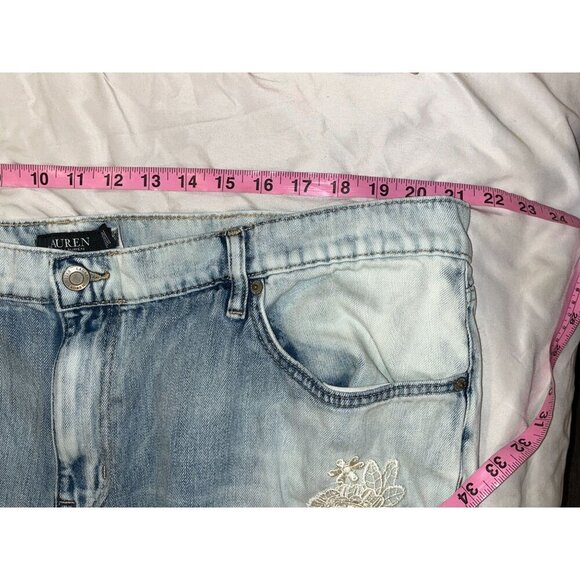 Ralph Lauren Black Label Patchwork Relaxed Tapered Ankle Jeans Women's Plus Siz - Picture 8 of 12